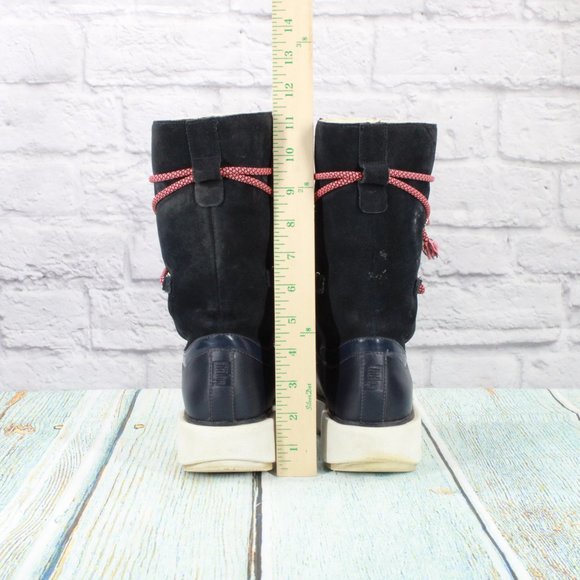 Fitflop Skandi Black Suede Wool Lined Pull On Winter Boots Size 6.5 - Picture 6 of 9